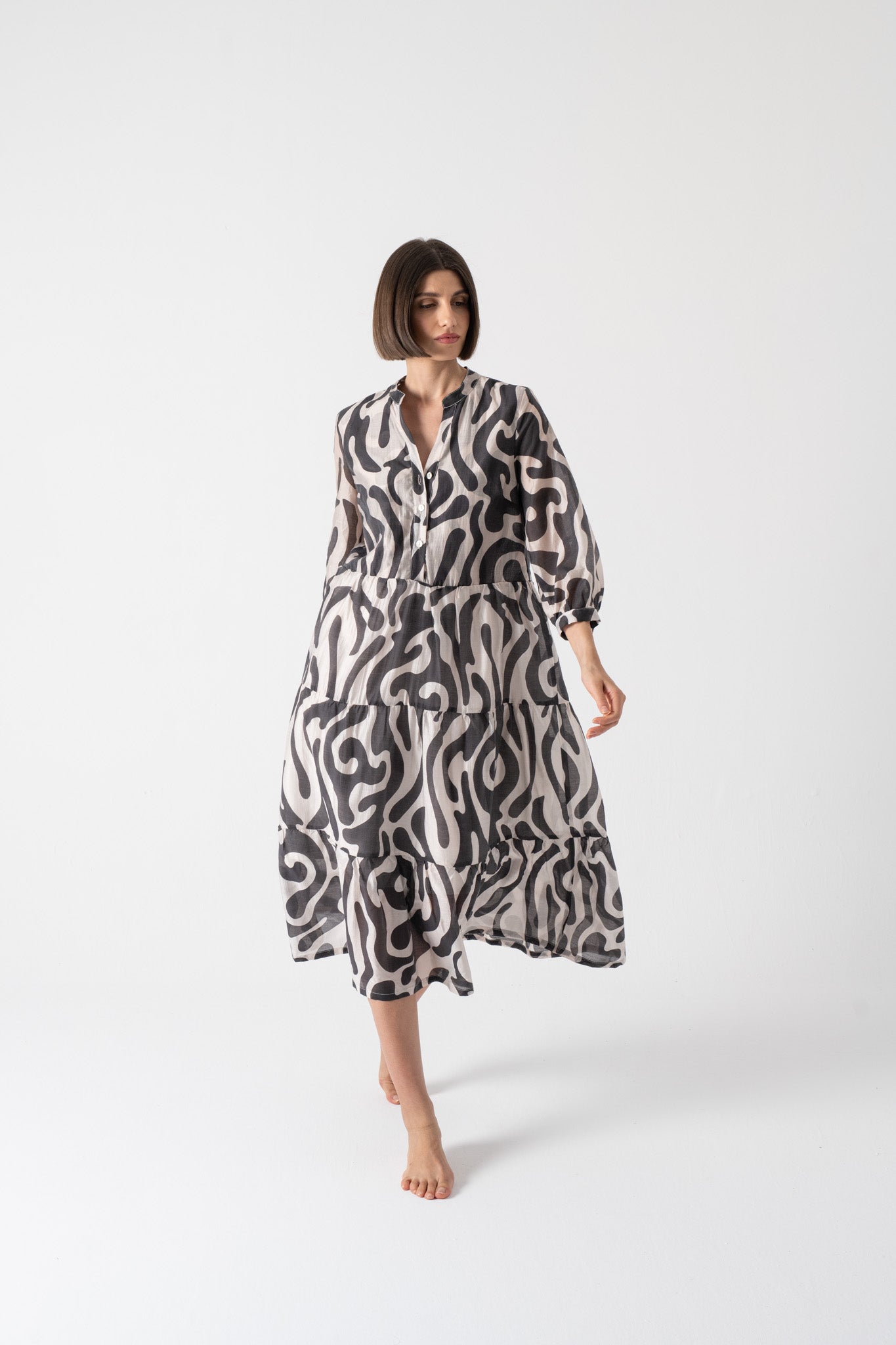 Altea Midi Dress in Savannah Print Luxmii