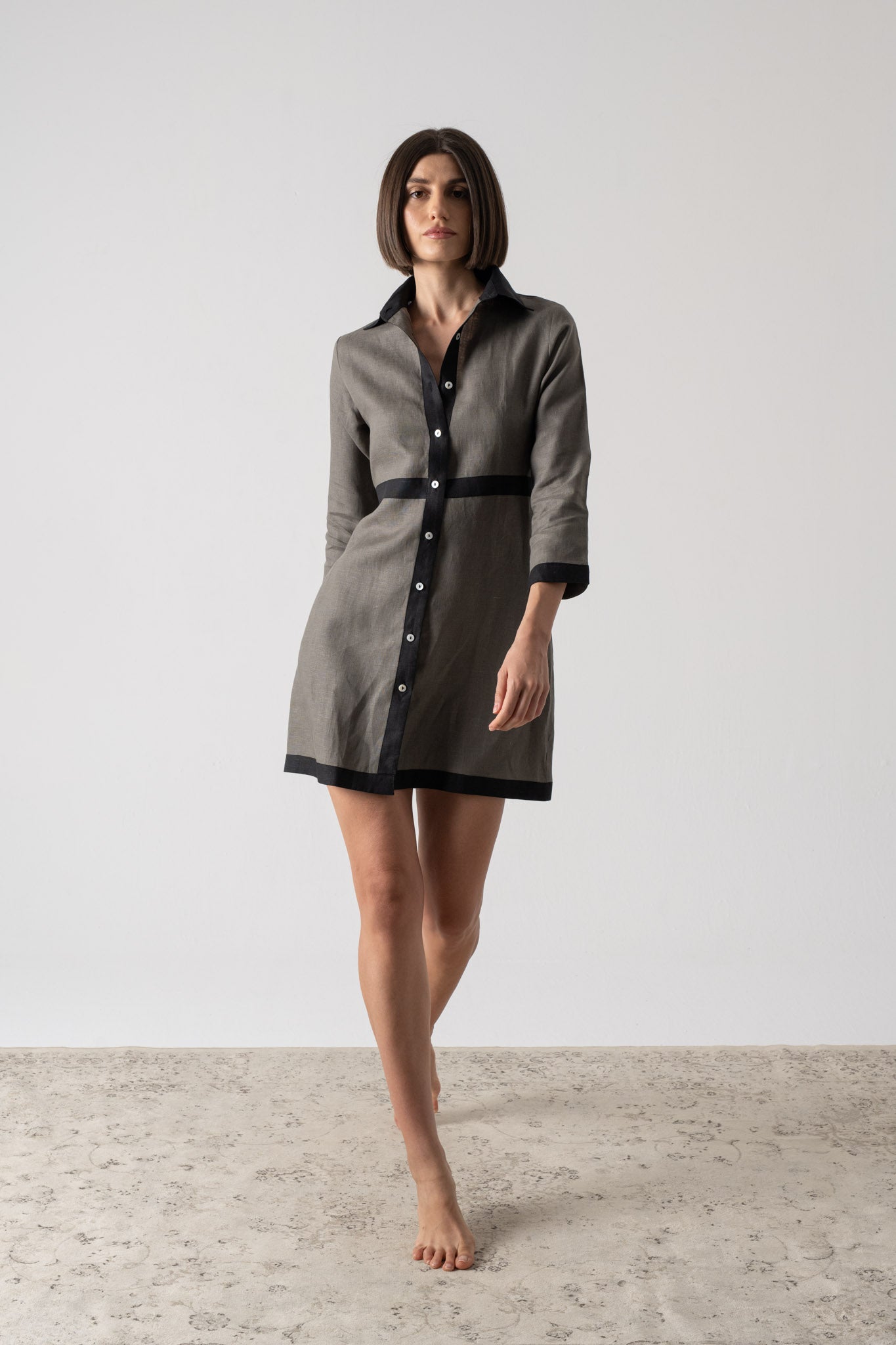 Aris Mini Dress Khaki Luxmii