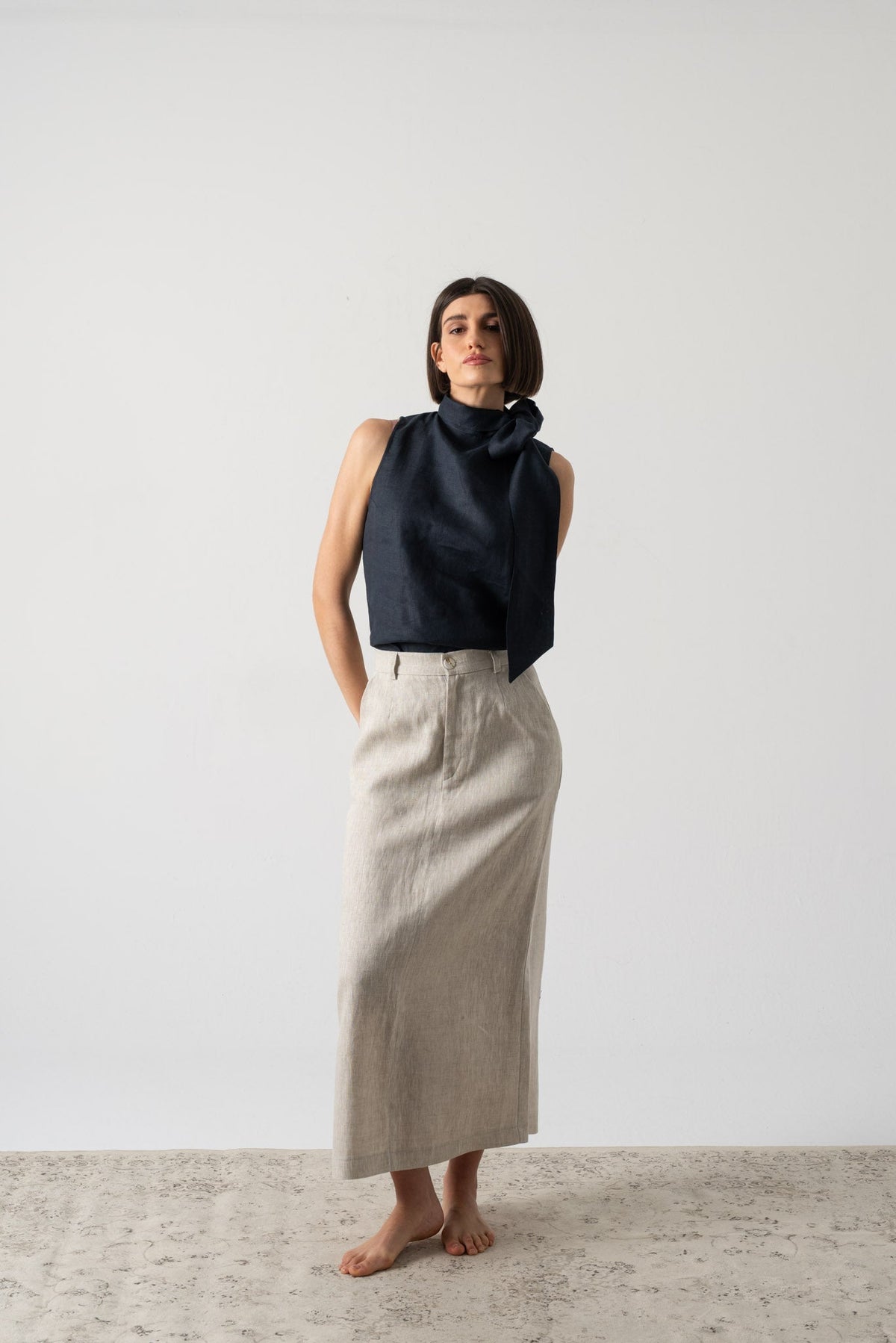 Axel Tie Top Navy Luxmii