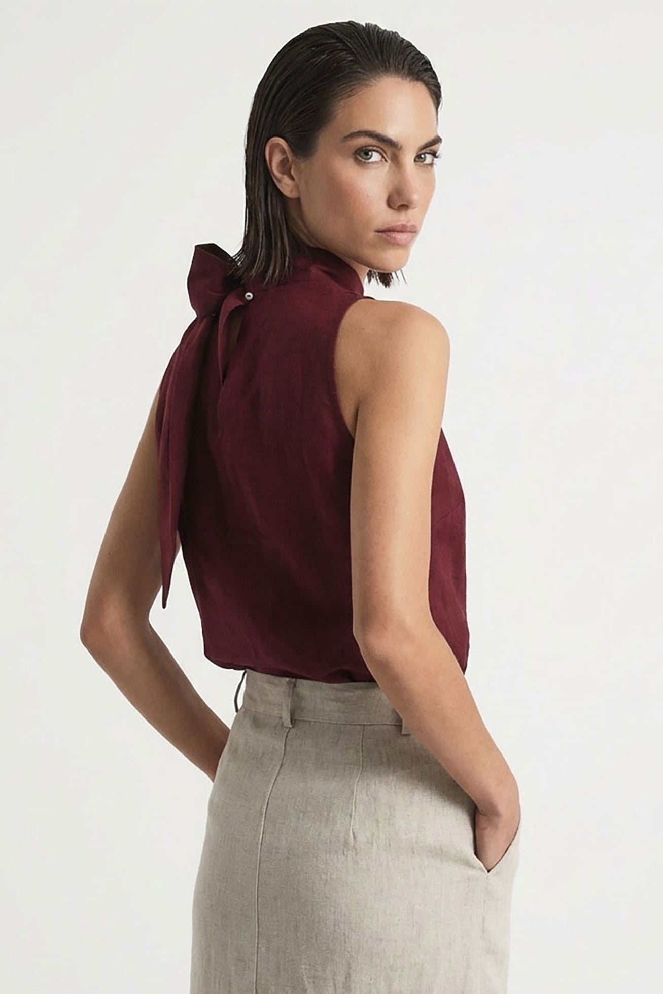 Axel Tie Top Wine Luxmii