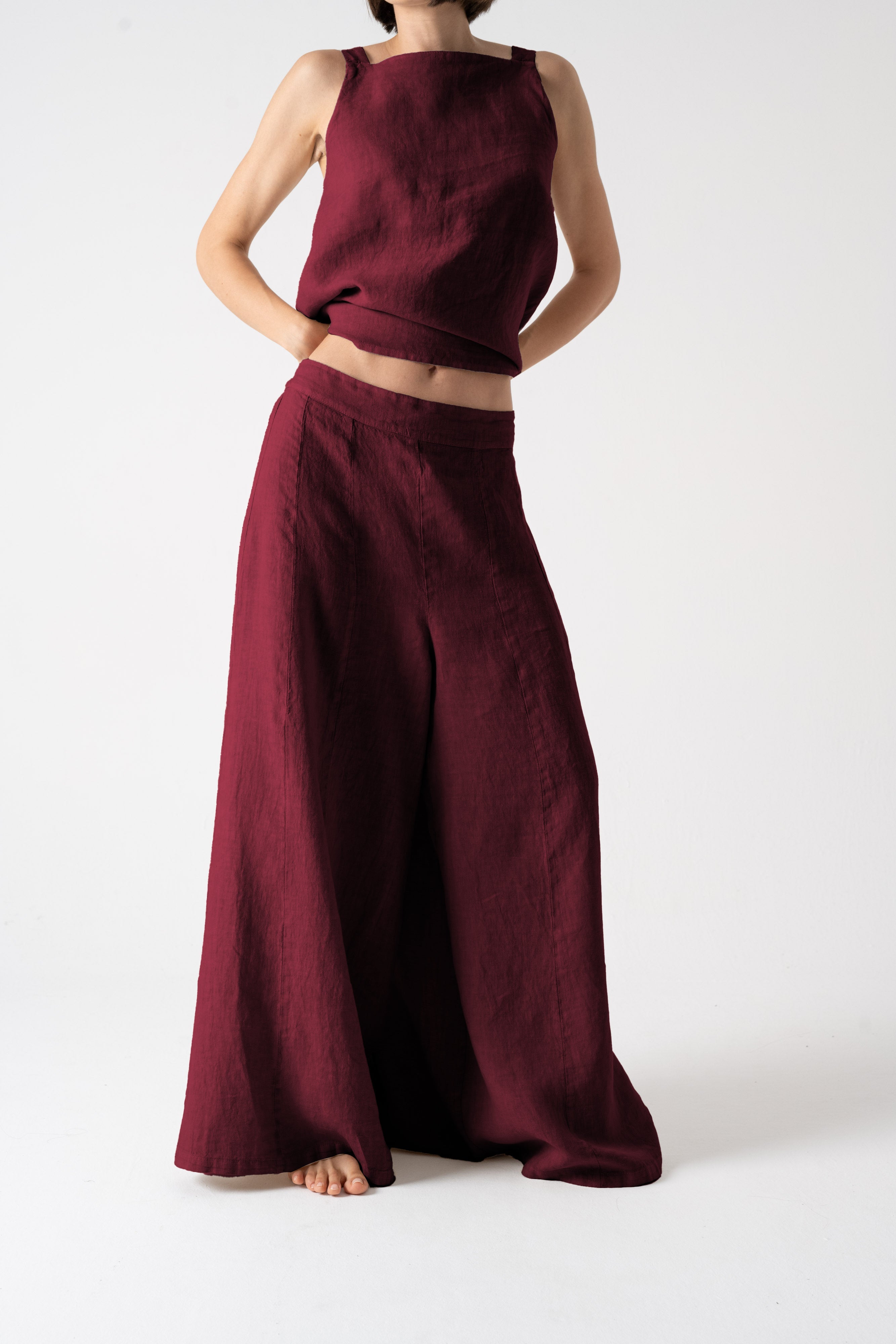 Bruno Palazzo Pant Wine Luxmii