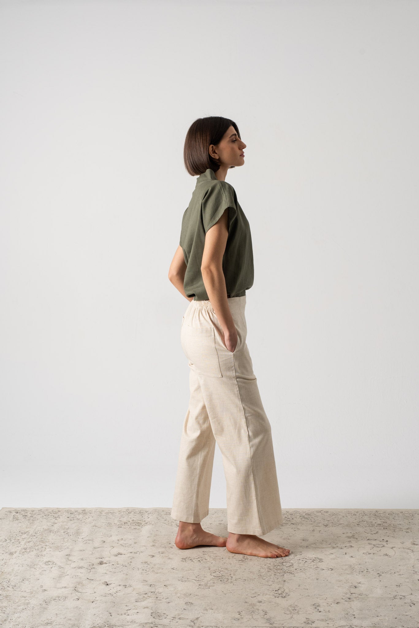 Collo Alto Top Khaki Luxmii