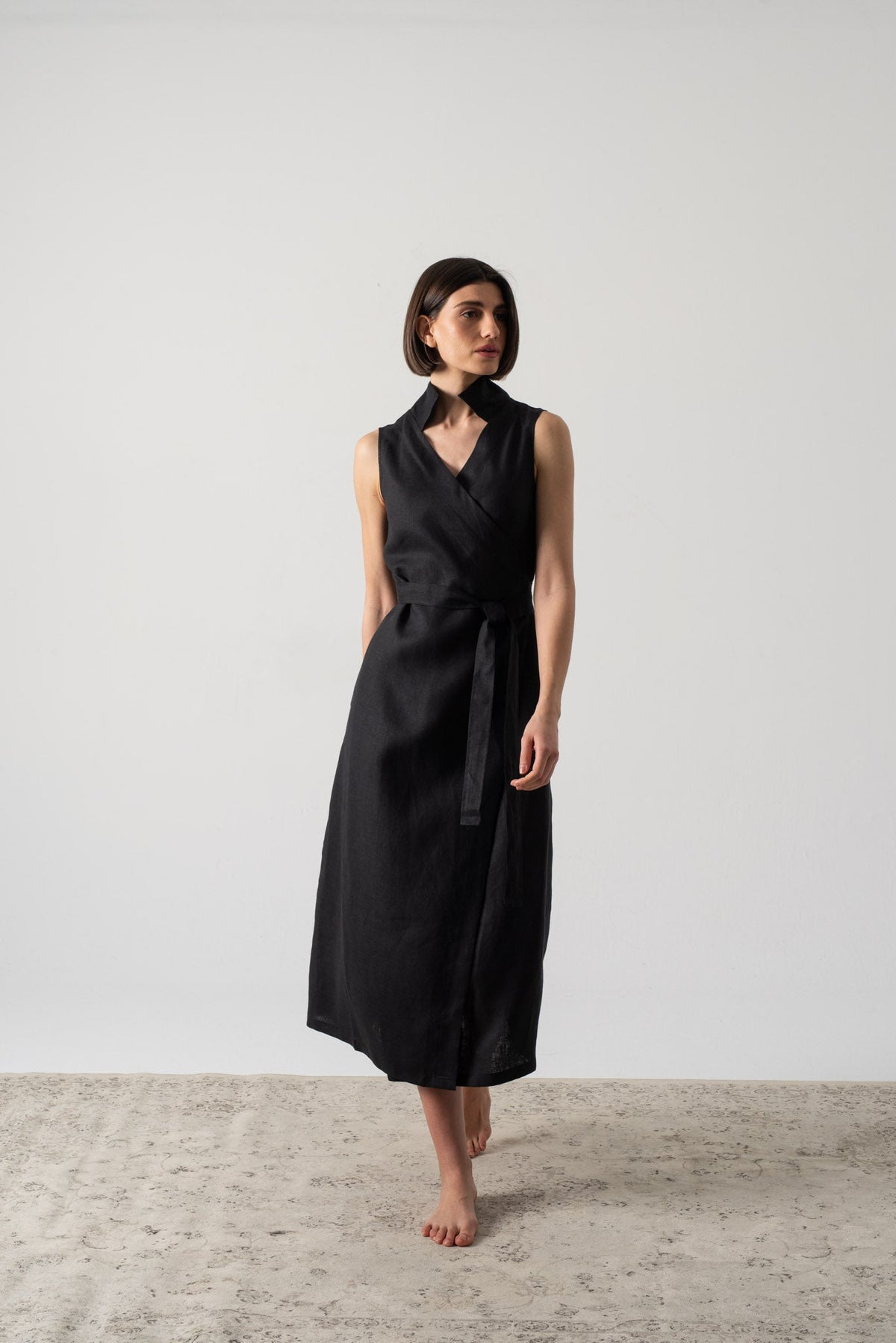 Cora Wrap Dress Black Luxmii