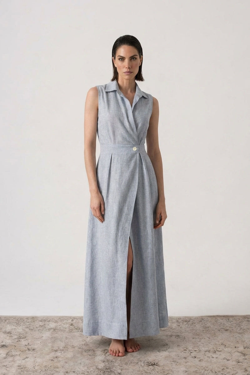 Dante Maxi Dress French Blue Stripe Luxmii
