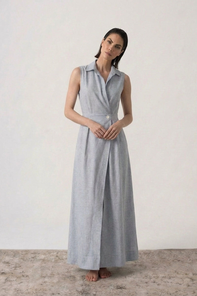 Dante Maxi Dress French Blue Stripe Luxmii
