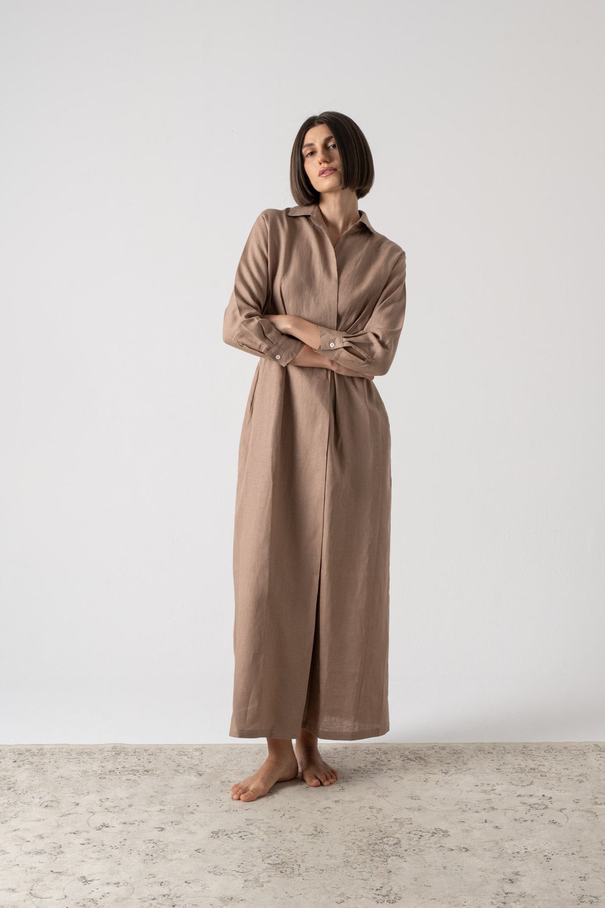 Halvar Maxi Dress Mocha-Taupe Luxmii