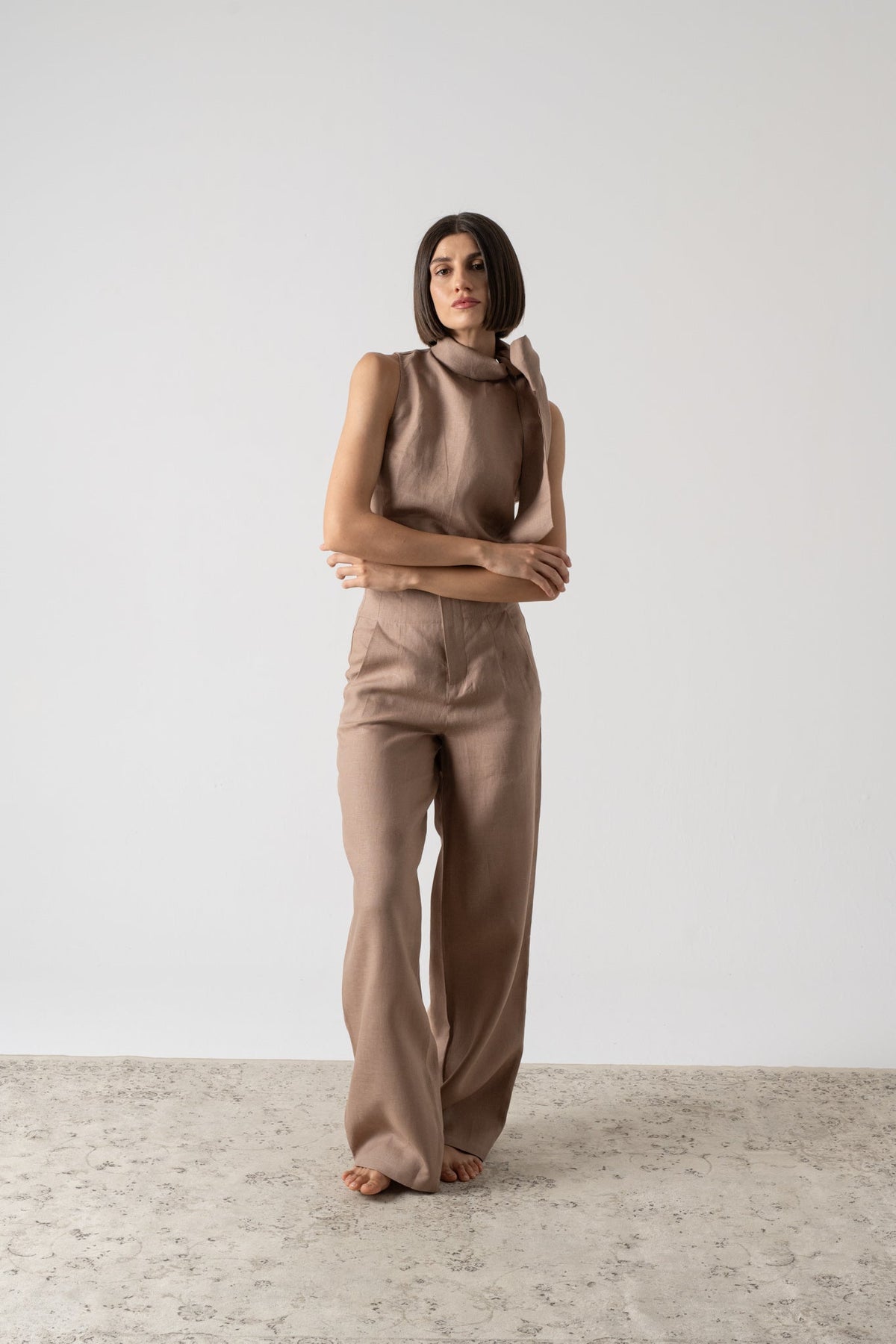 Hanne Trouser Mocha-Taupe Luxmii
