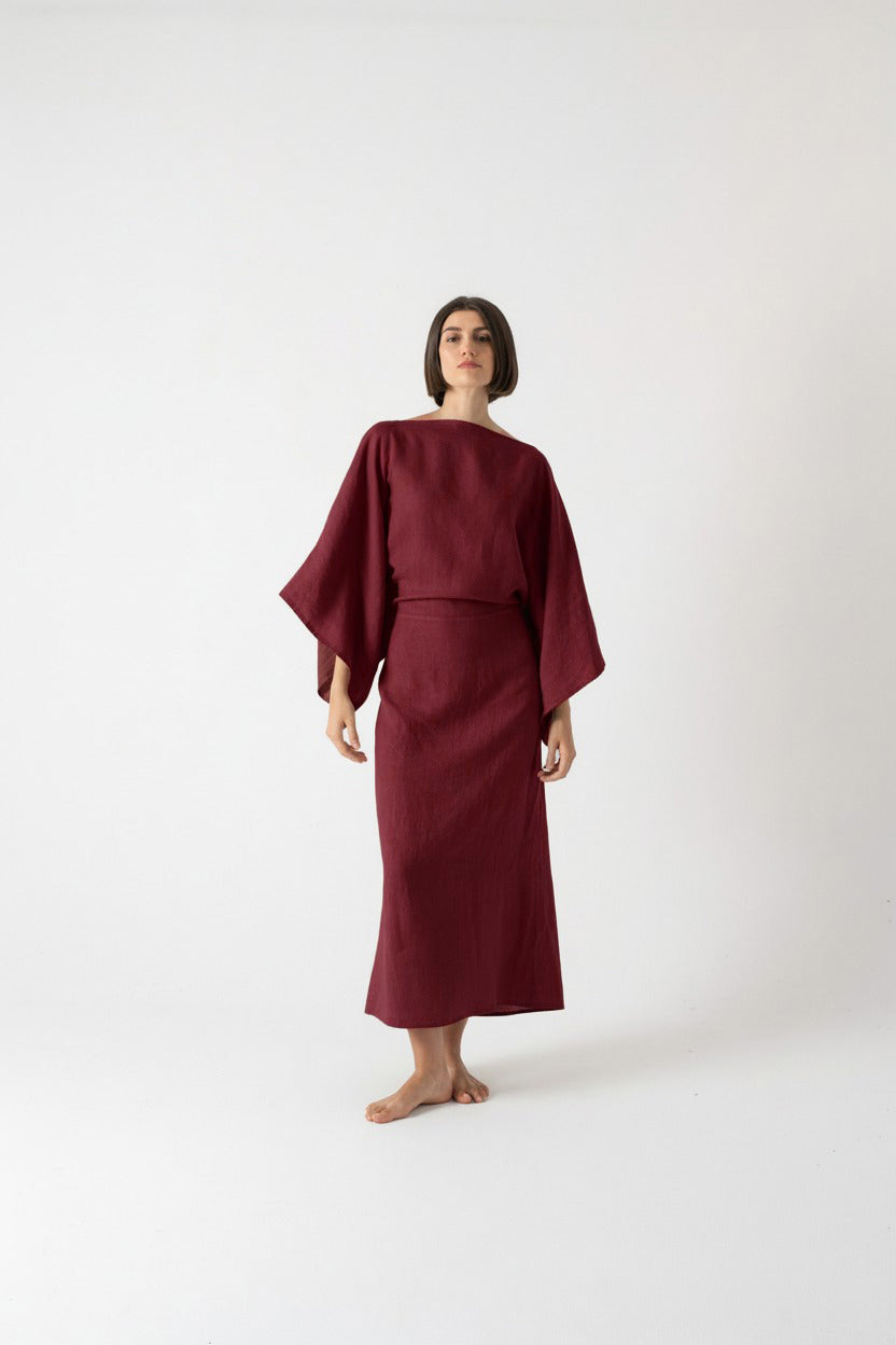 Kimonos Dress Wine Luxmii