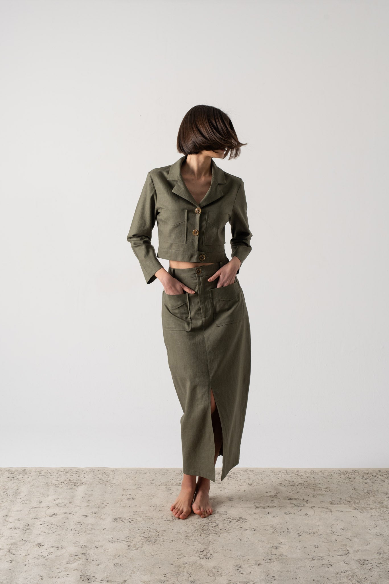 Lior Shirt Jacket Khaki Luxmii