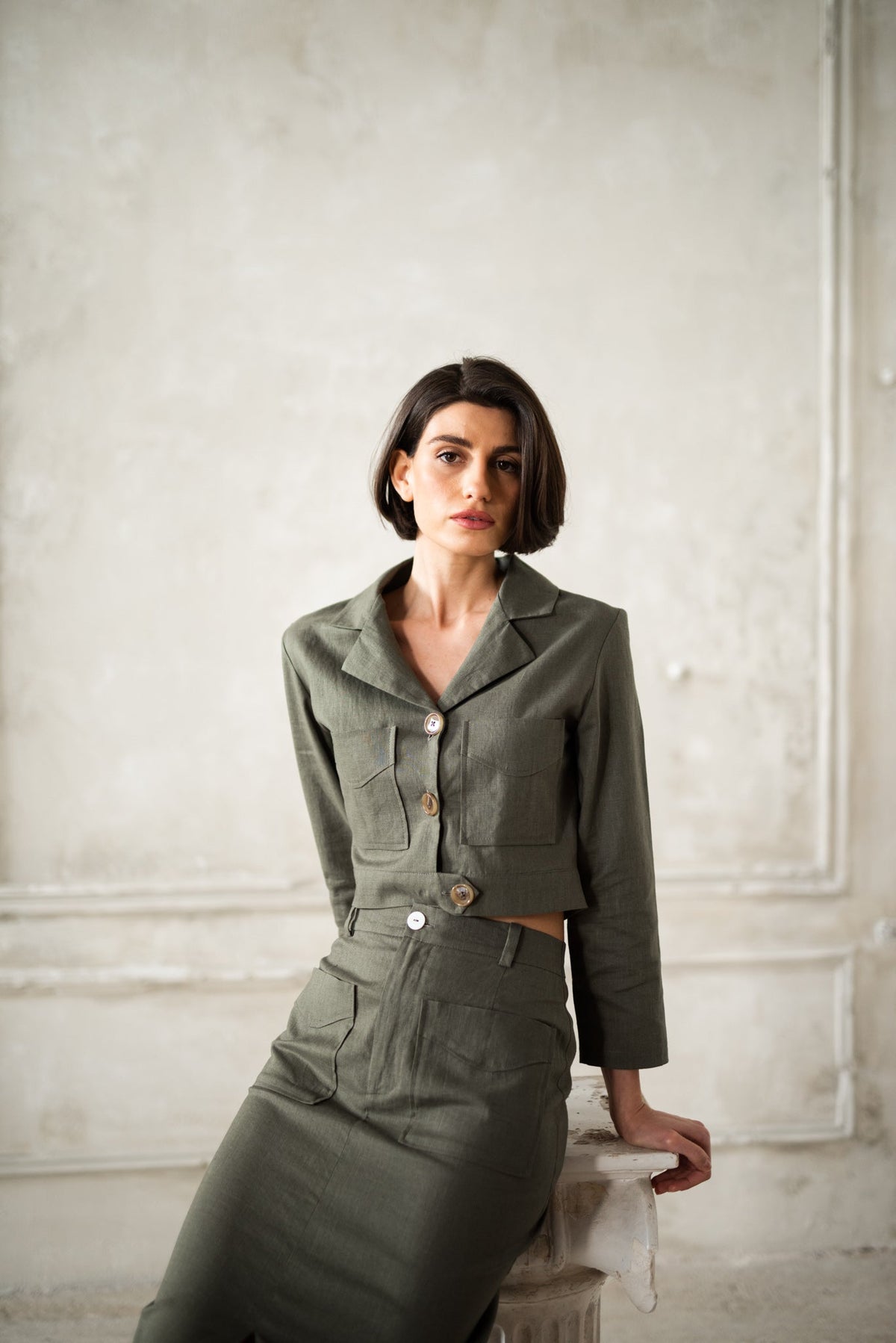 Lior Shirt Jacket Khaki Luxmii