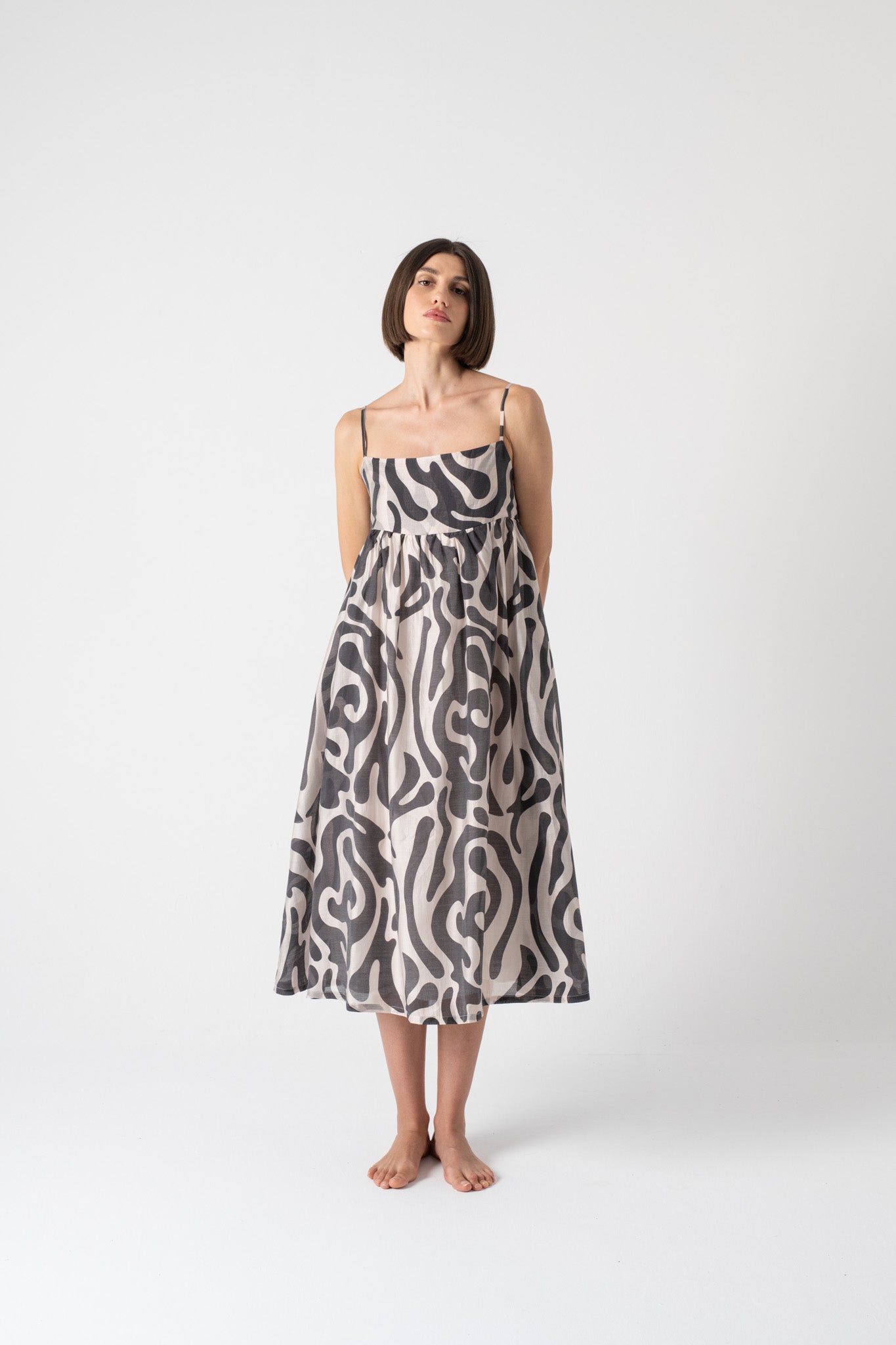 Onda Midi Dress in Savannah Print Luxmii