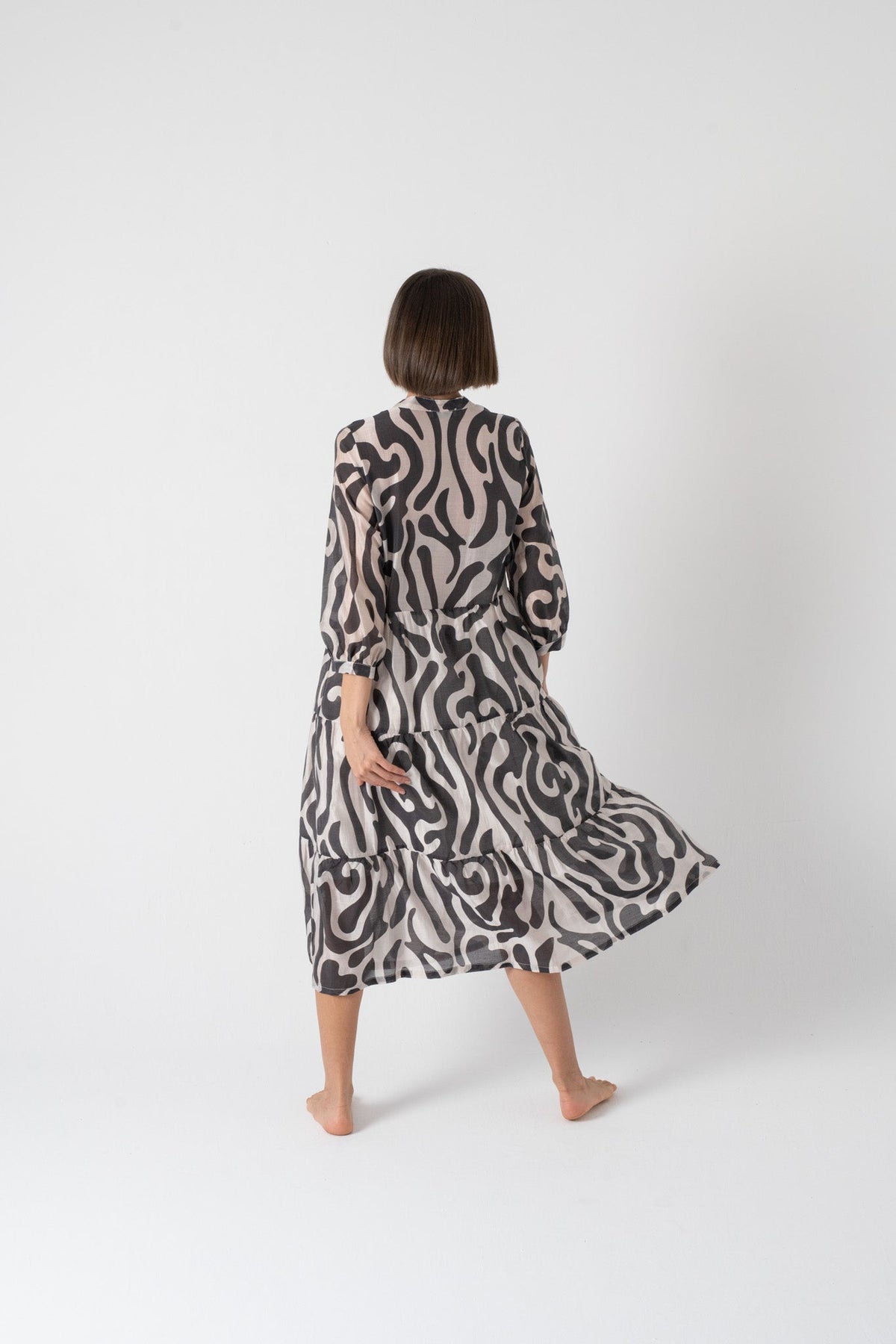 Altea Midi Dress in Savannah Print Luxmii