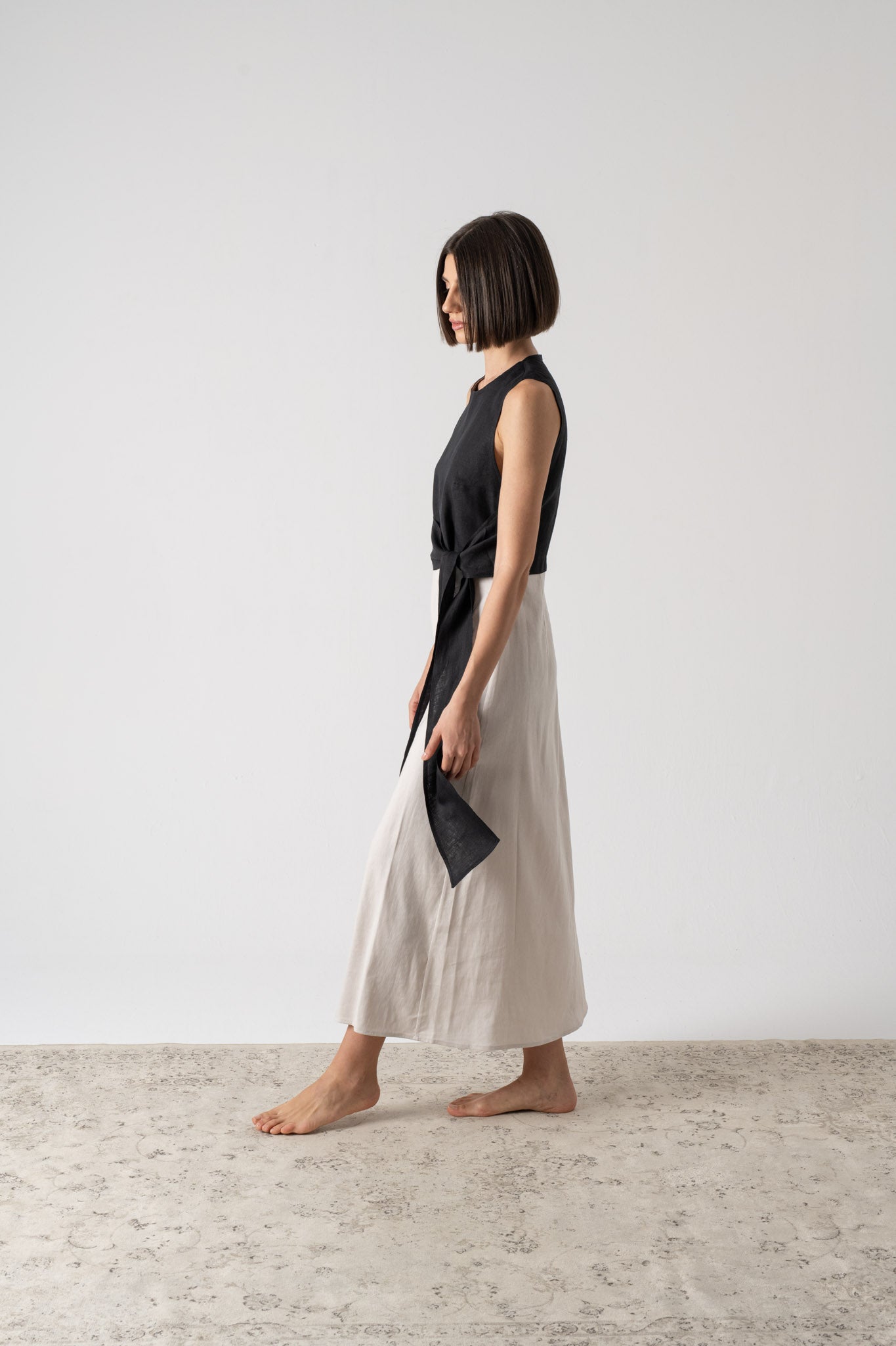 Amal Wrap Dress Black and Natural Luxmii