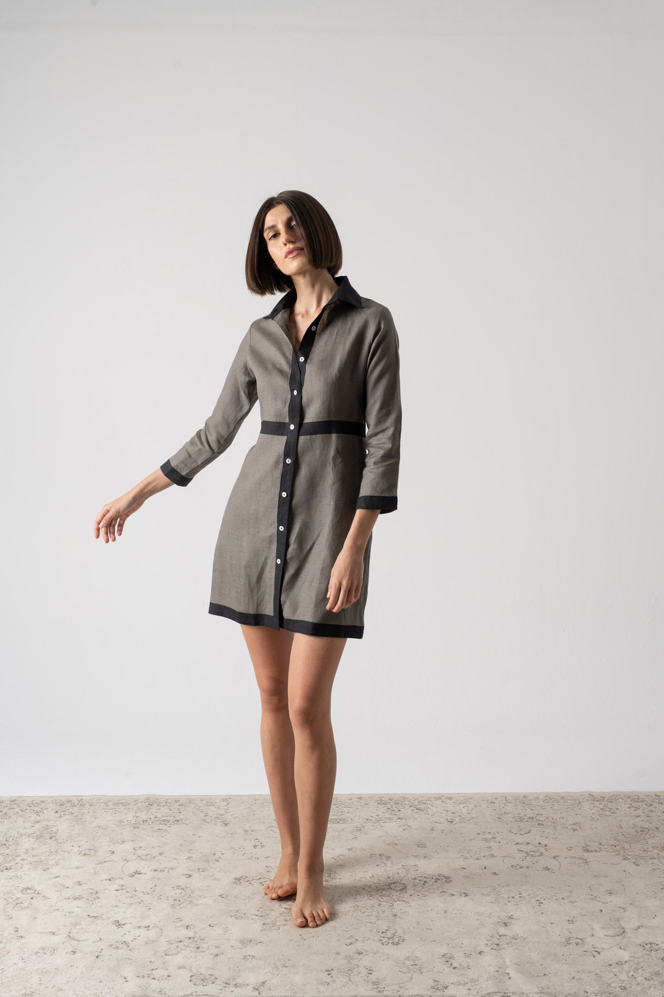 Aris Mini Dress Khaki Luxmii