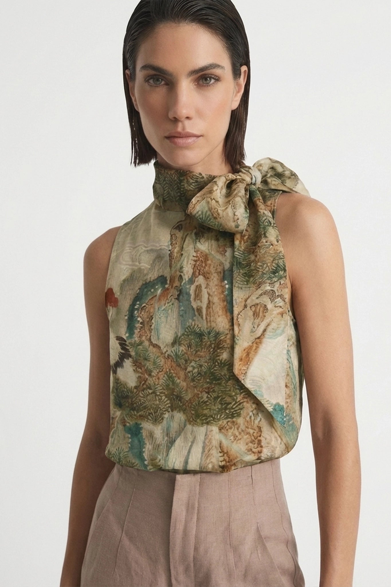 Axel Tie Top in Minhwa Print Luxmii