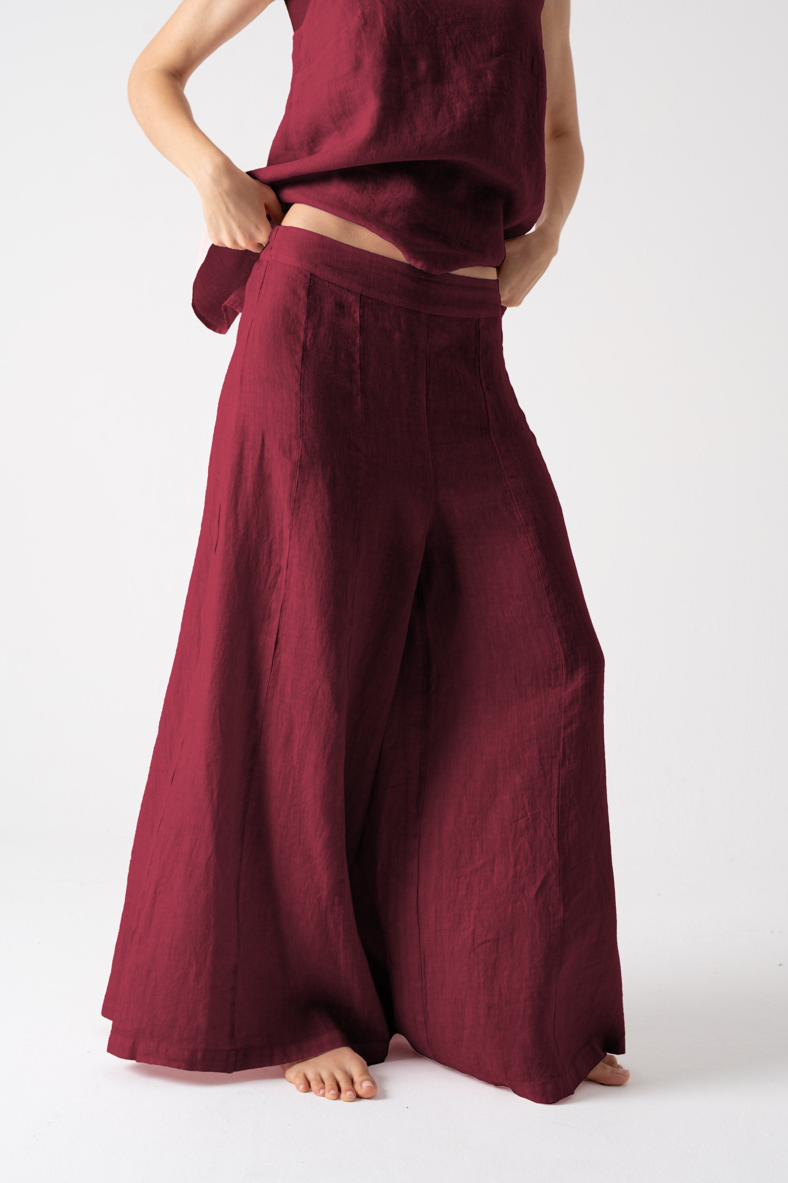 Bruno Palazzo Pant Wine Luxmii