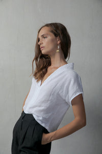 White Linen Top