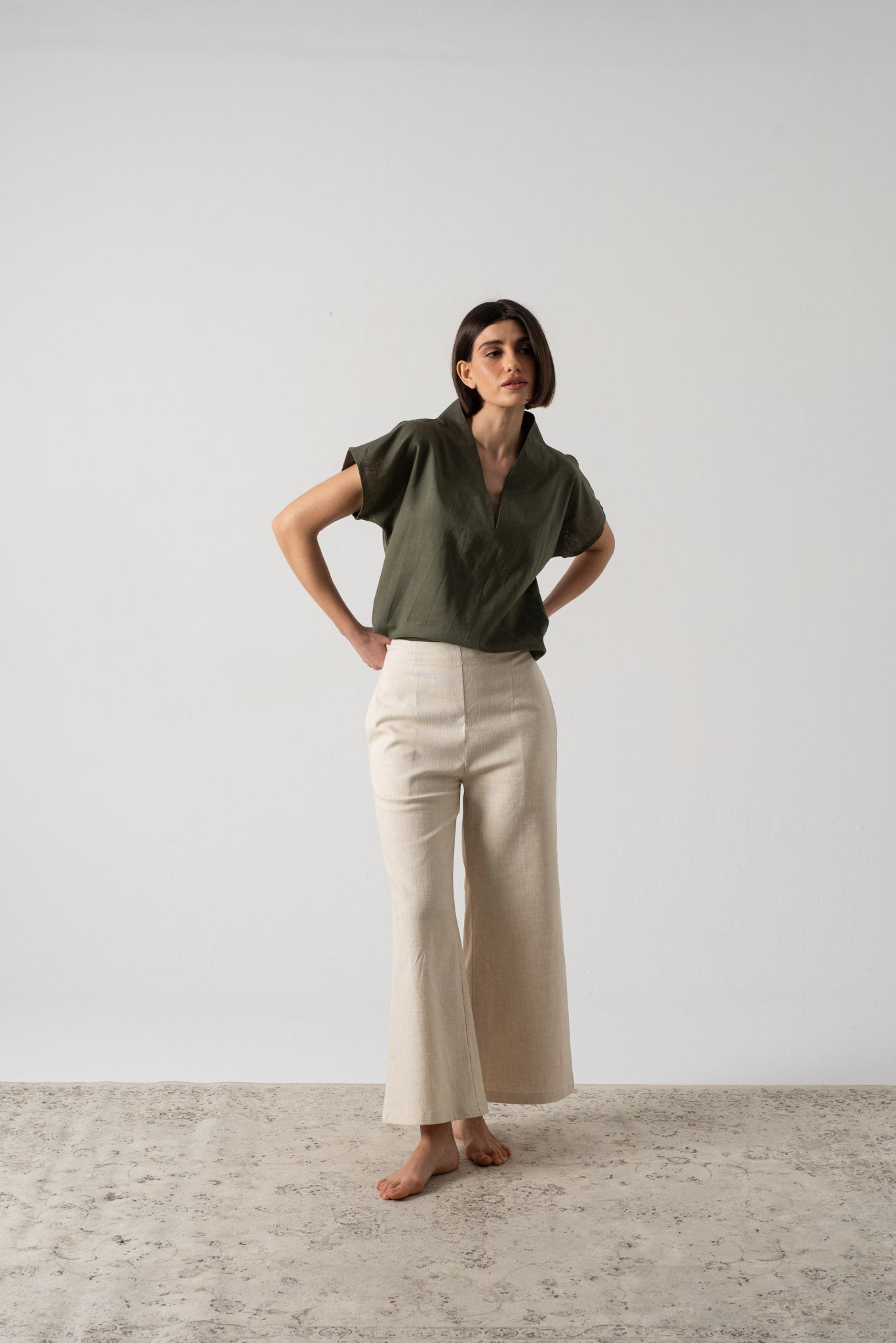 Collo Alto Top Khaki Luxmii