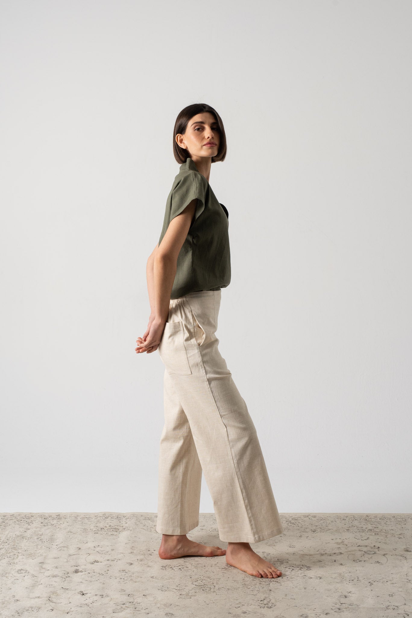 Collo Alto Top Khaki Luxmii