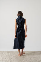 Cora Wrap Dress Navy Luxmii