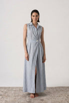 Dante Maxi Dress French Blue Stripe Luxmii