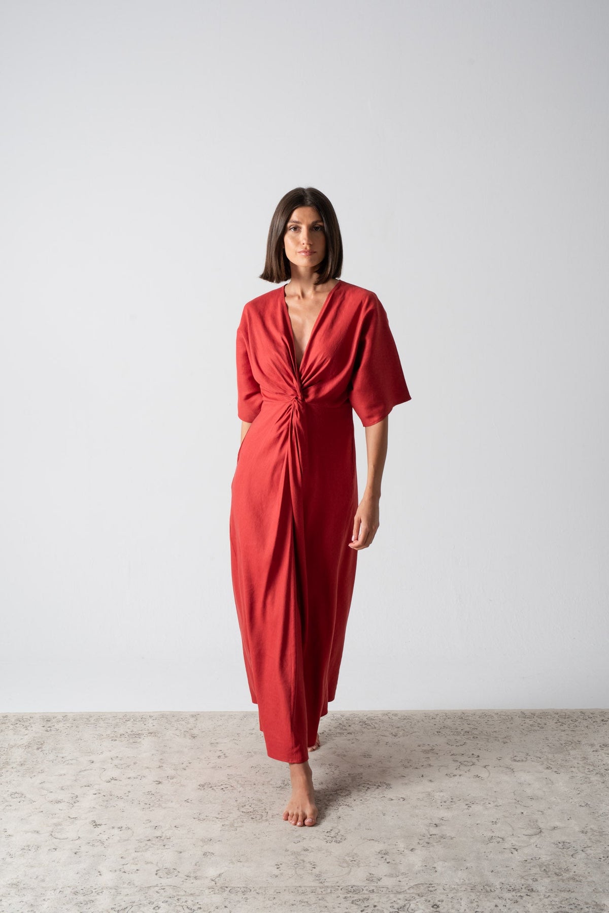 Dune Maxi Dress Terracotta Red Luxmii