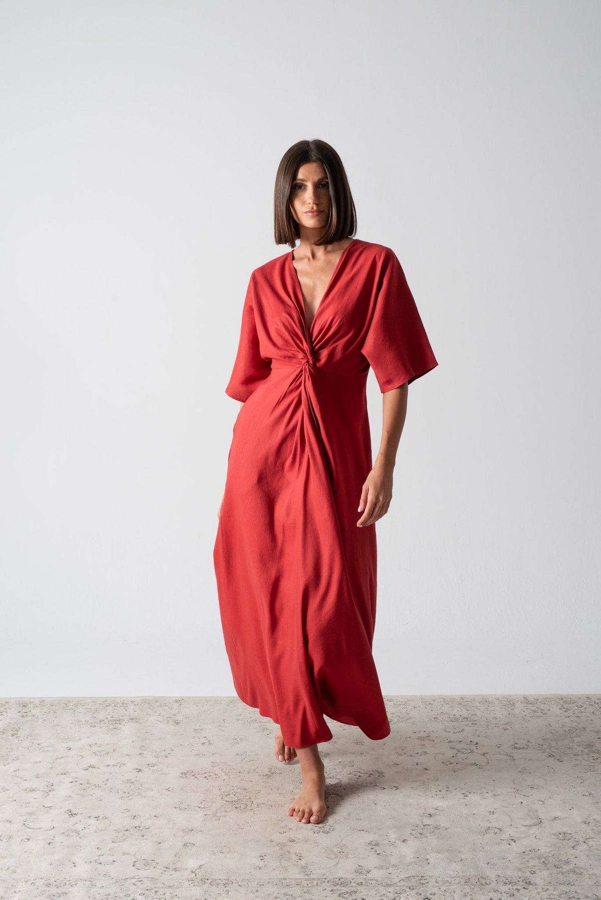 Dune Maxi Dress Terracotta Red Luxmii