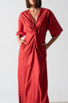 Dune Maxi Dress Terracotta Red Luxmii