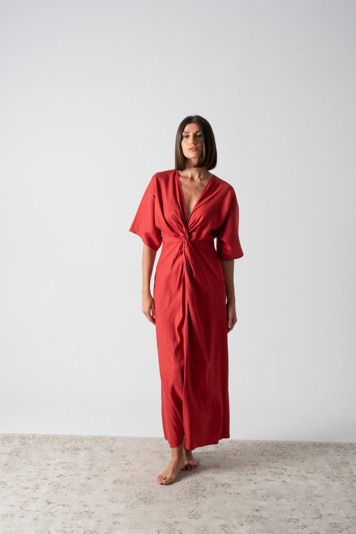 Dune Maxi Dress Terracotta Red Luxmii