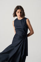 Eda Midi Wrap Dress Mocha Taupe Luxmii