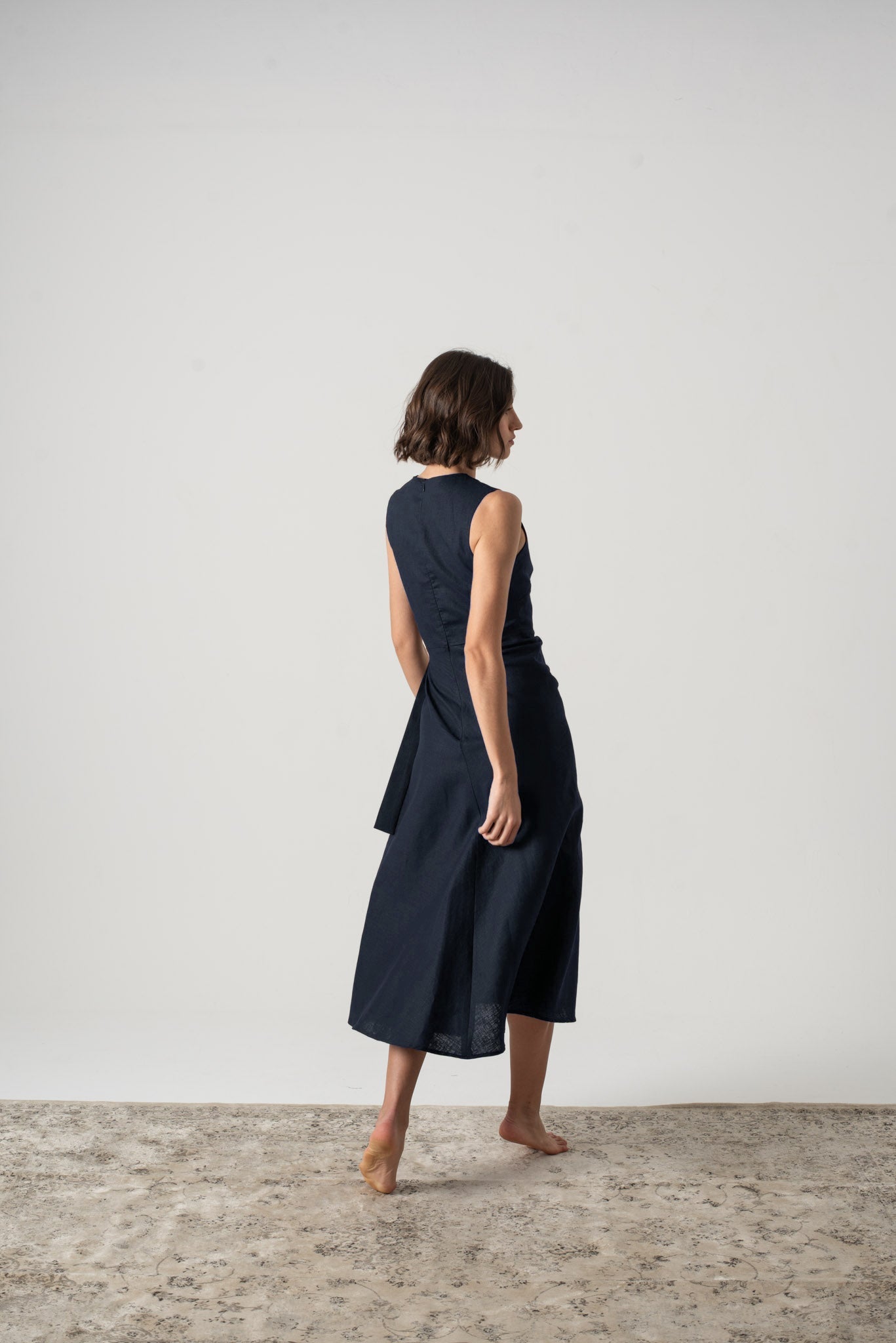 Eda Midi Wrap Dress Mocha Taupe Luxmii