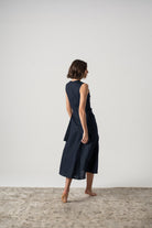 Eda Midi Wrap Dress Mocha Taupe Luxmii