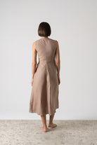 Eda Midi Wrap Dress Mocha Taupe Luxmii