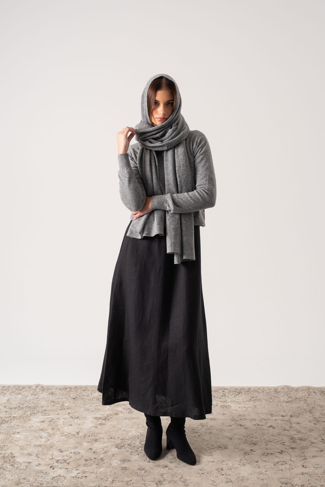 Fluire Cashmere Wrap Mélange Grey Luxmii