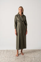 Halvar Linen Maxi Dress Khaki Luxmii