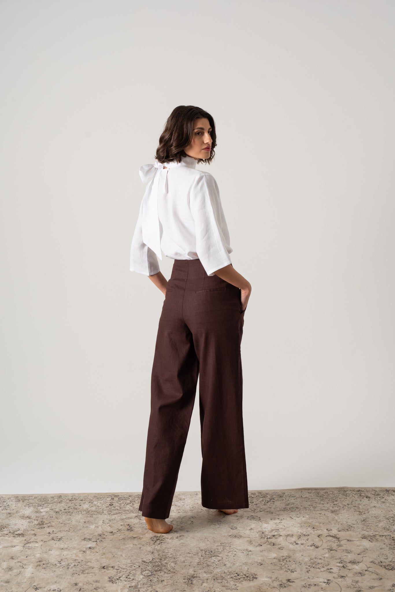 Hanne Trouser Brown Espresso – LUXMII