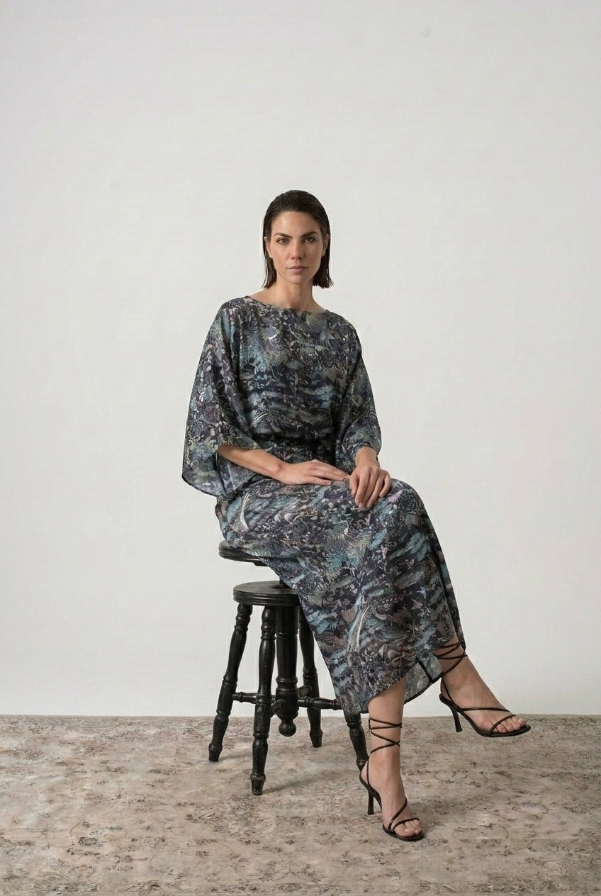 Kimonos Dress Najeon Print Luxmii