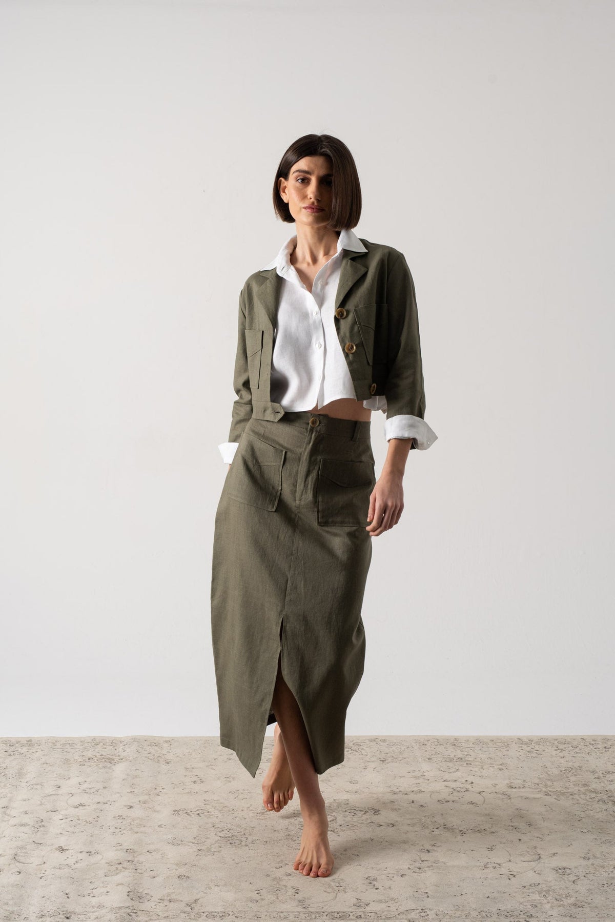 Lior Shirt Jacket Khaki Luxmii