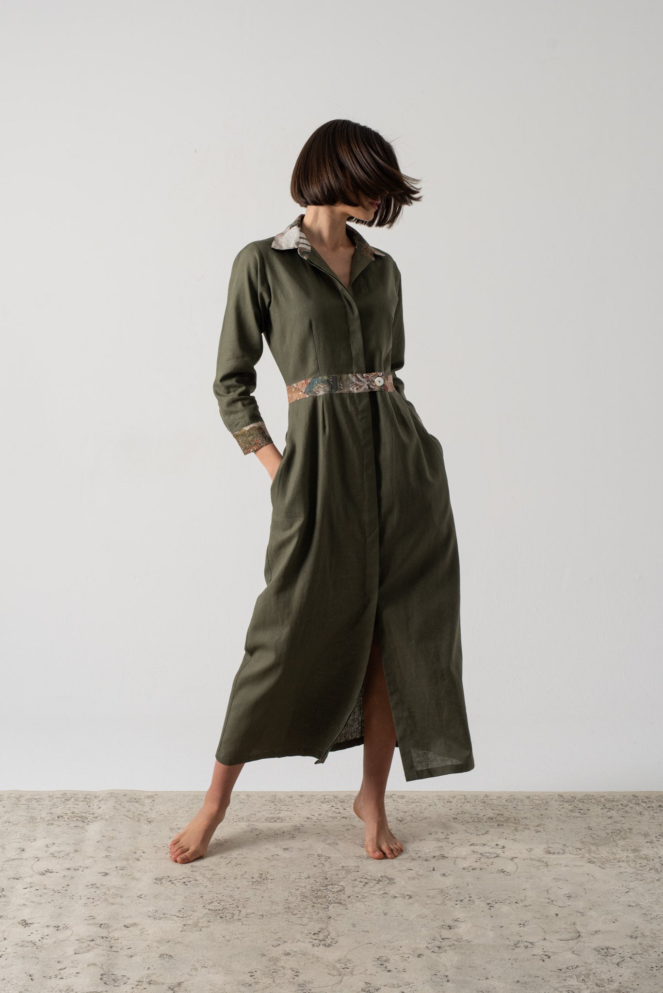 Mavi Maxi Dress Khaki Luxmii