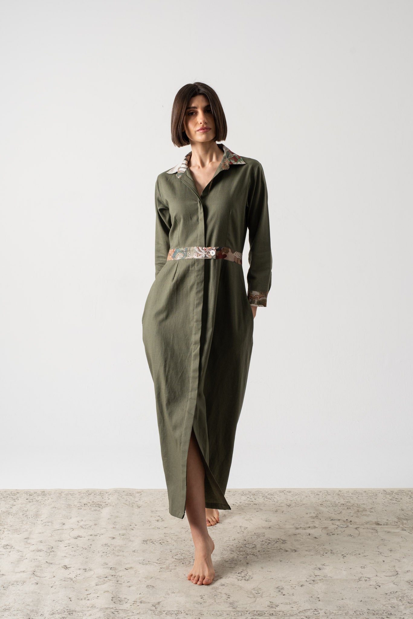 Mavi Maxi Dress Khaki Luxmii