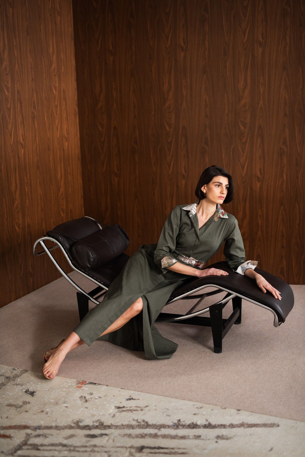Mavi Maxi Dress Khaki Luxmii