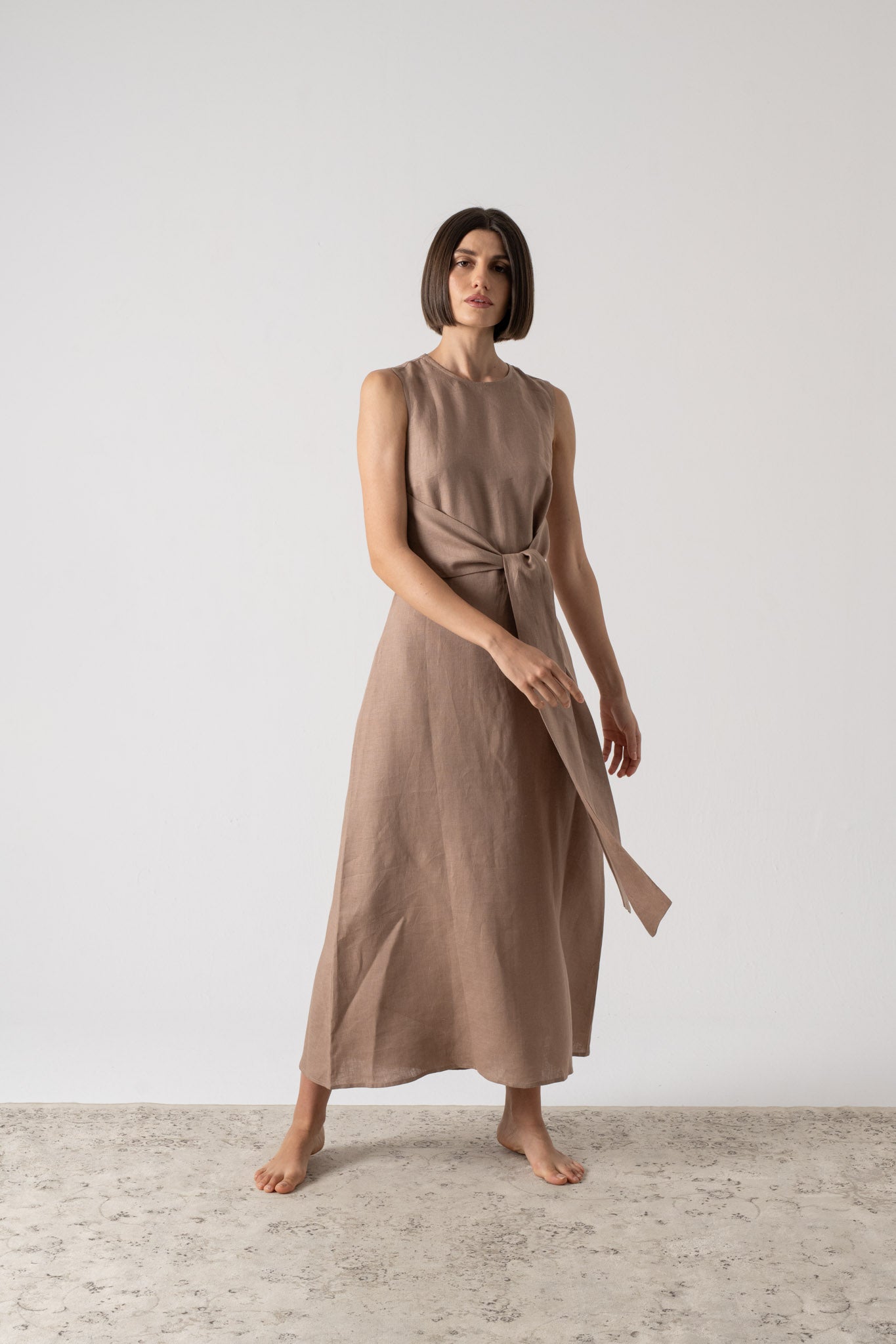 New Wrap Dress Mocha-Taupe Luxmii