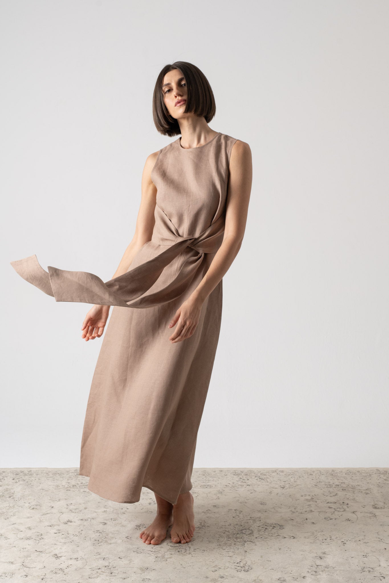 New Wrap Dress Mocha-Taupe Luxmii