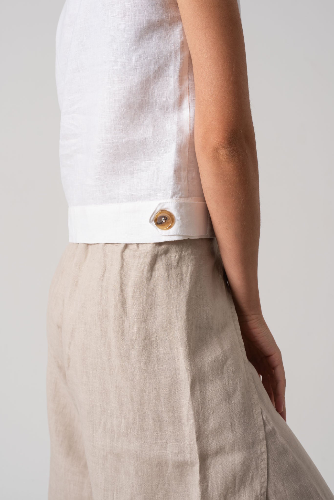 Nuvola Linen Top White - LUXMII