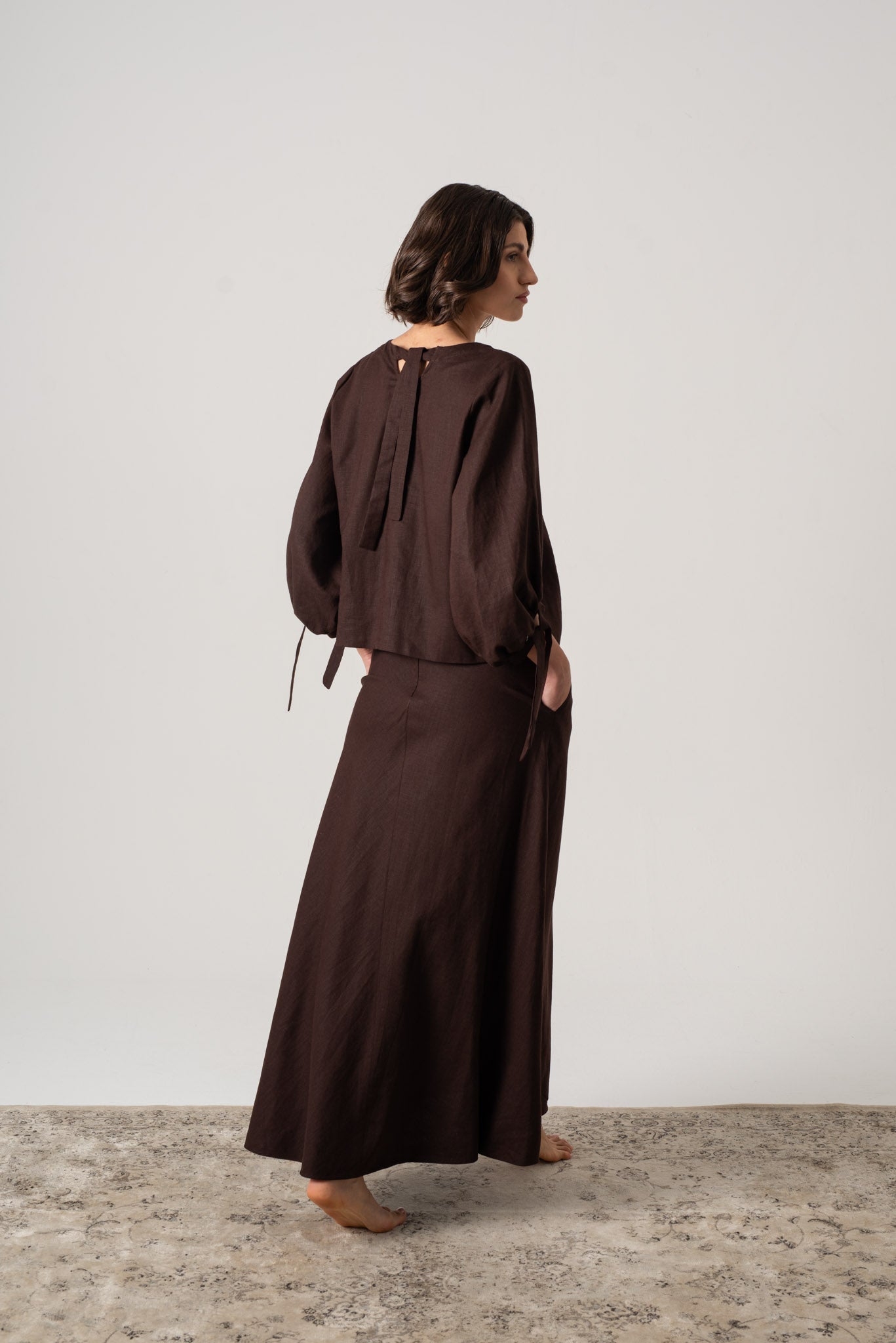 Olen Maxi Skirt Brown Espresso Luxmii