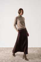 Ombra Cashmere Turtleneck Sweater Taupe Luxmii