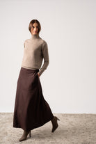 Ombra Cashmere Turtleneck Sweater Taupe Luxmii