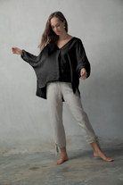 Relaxed Pallocino Top White & Black Luxmii