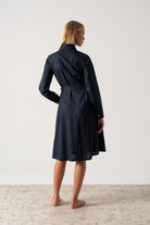 Rumi Linen Shirt Dress Navy Luxmii