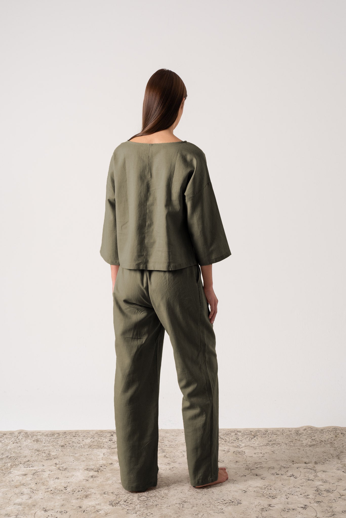 Thalia Linen Trouser Khaki Luxmii